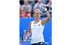 BIRMINGHAM, ENGLAND - JUNE 14: Barbora Zahlavova Strycova of Czech Republic celebrates her win against Casey Dellacqua of Australia on day six of the Aegon Classic at Edgbaston Priory Club on June 13, 2014 in Birmingham, England. (Photo by Tom Dulat/Getty Images)